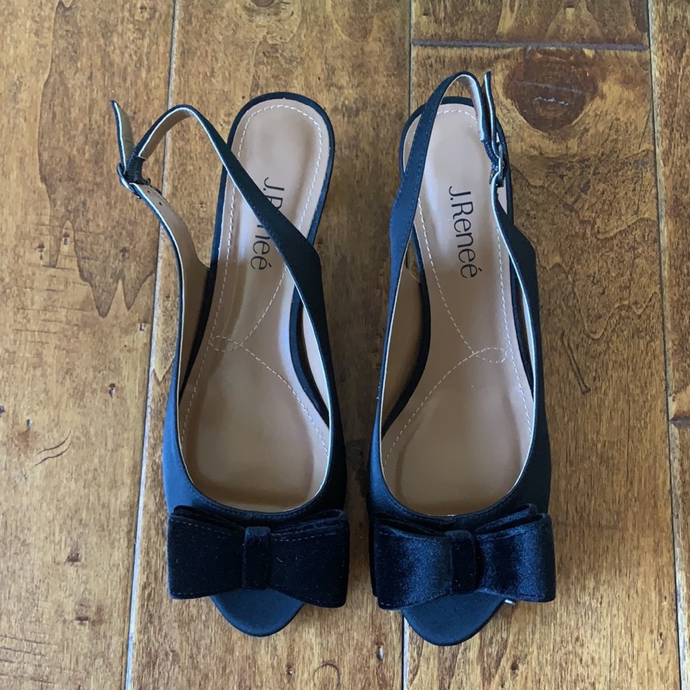 J. Renee toe sandal satin with velvet bow